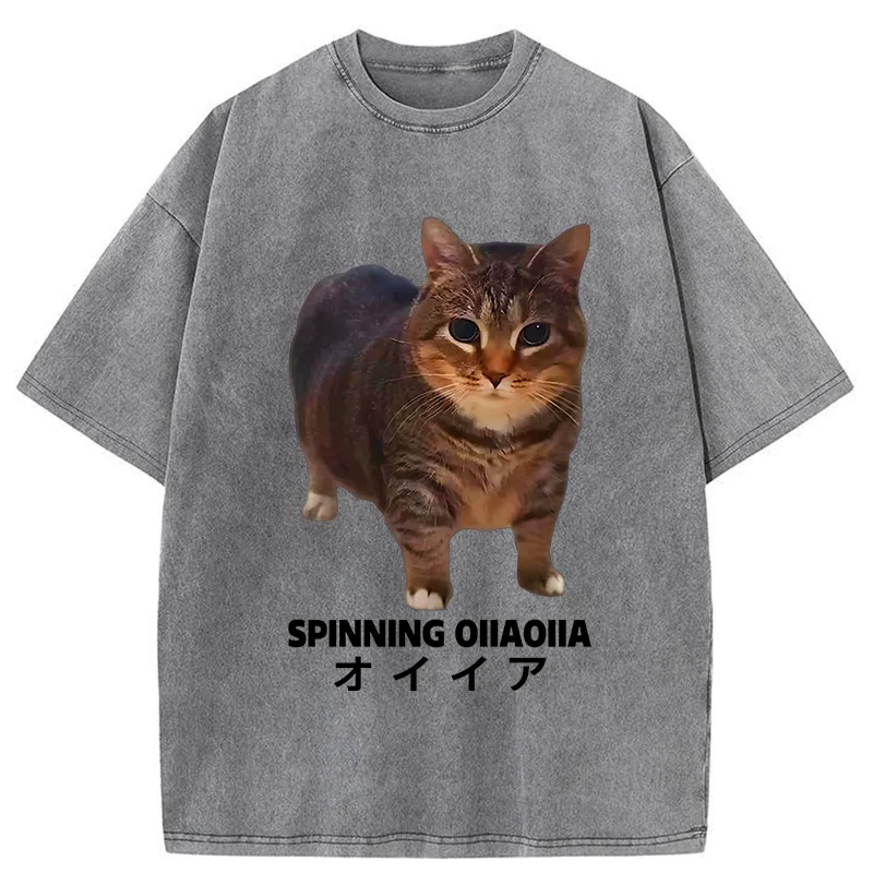 Modecanvas OIIAOIIA Cat Washed T-Shirt