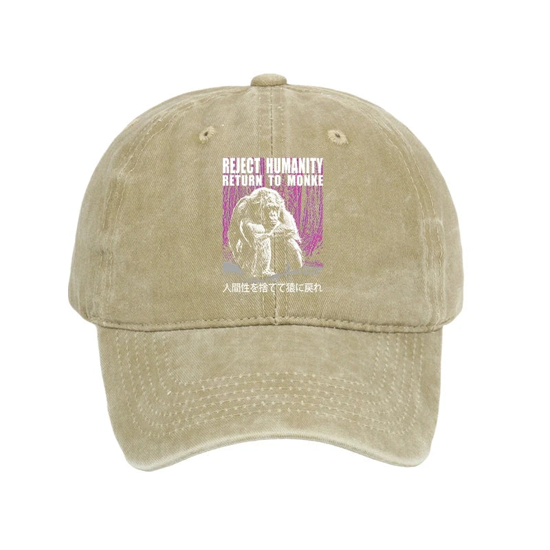 Modecanvas Reject Humanity Return To Monkey Washed Cap-modecanvas