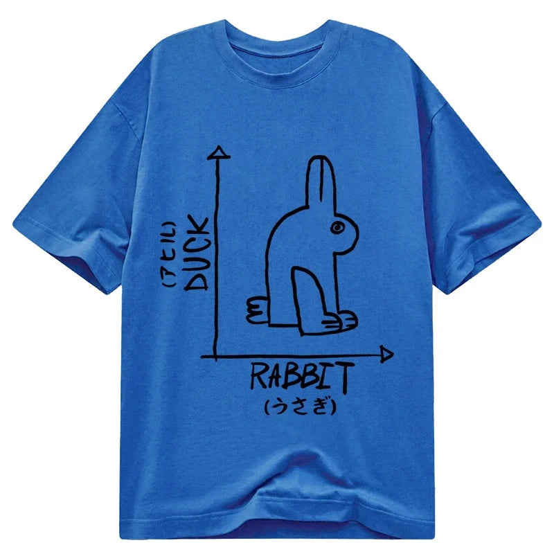 Modecanvas A Rabbit And A Duck DTG Printing Classic T-Shirt-modecanvas