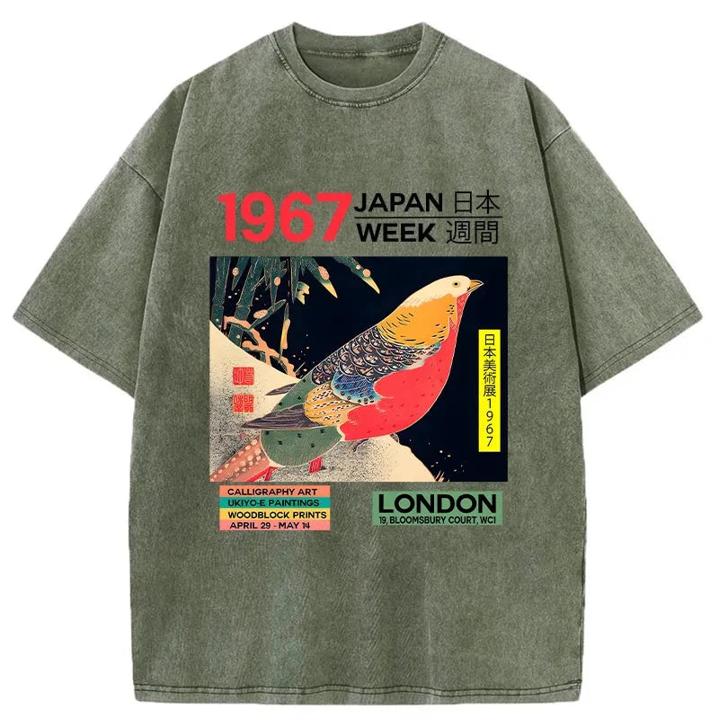 Modecanvas Art Studio Exhibition Japanese Washed T-Shirt-modecanvas