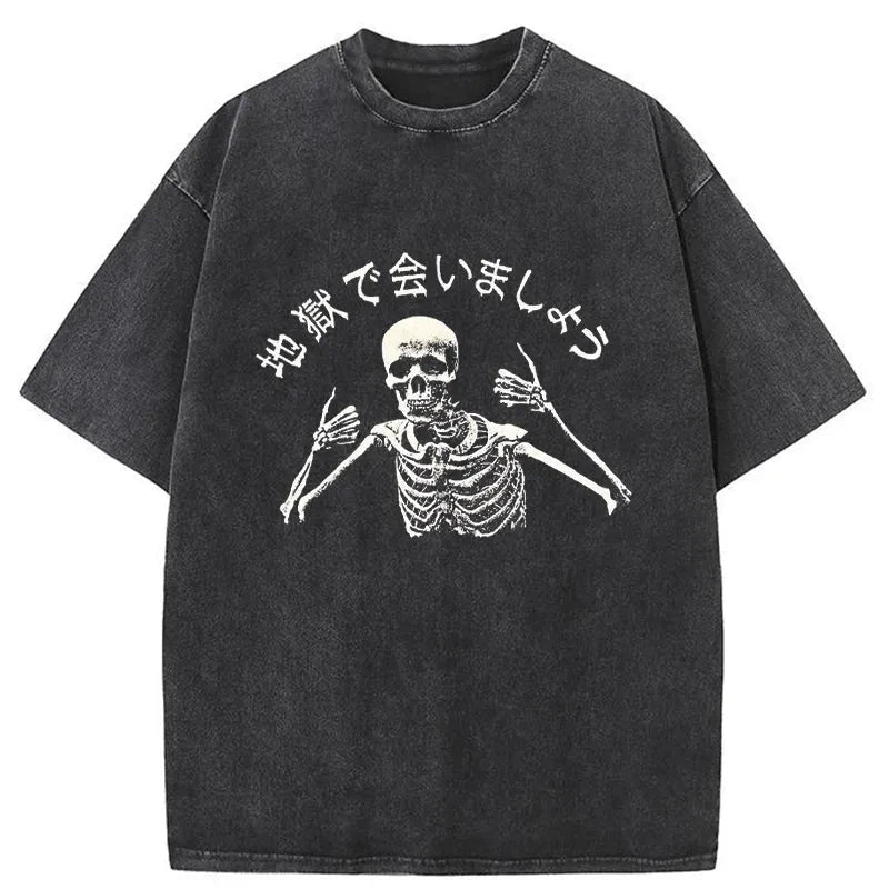 Modecanvas See You In Hell Japanese Washed T-Shirt