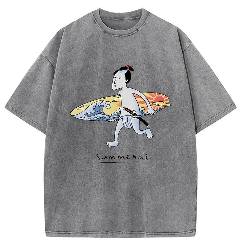 Modecanvas Surf Samurai Japanese Washed T-Shirt