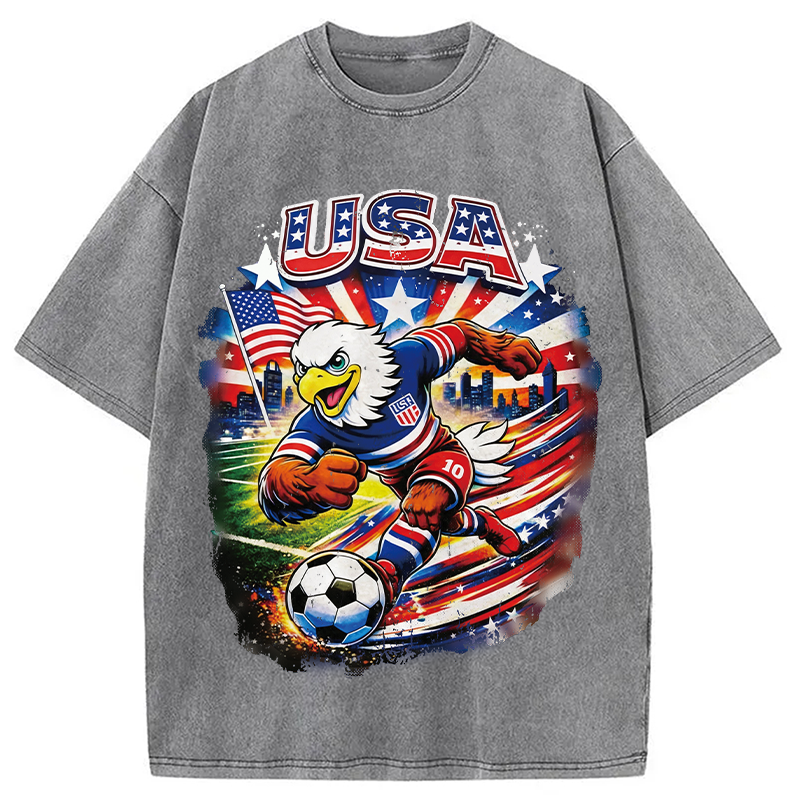 Modecanvas American Eagle Soccer DTG Printing Washed T-Shirt
