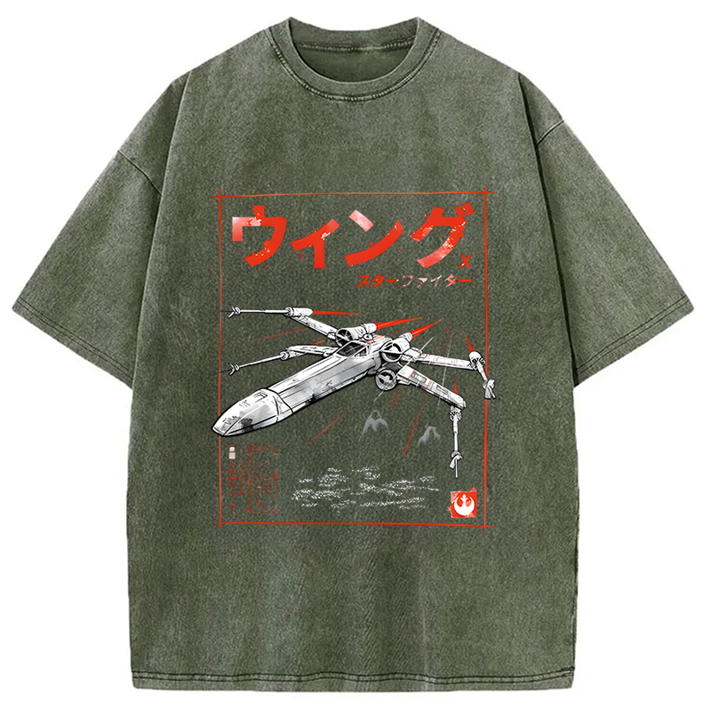 Modecanvas X-wing Fighter Japanese Washed T-Shirt