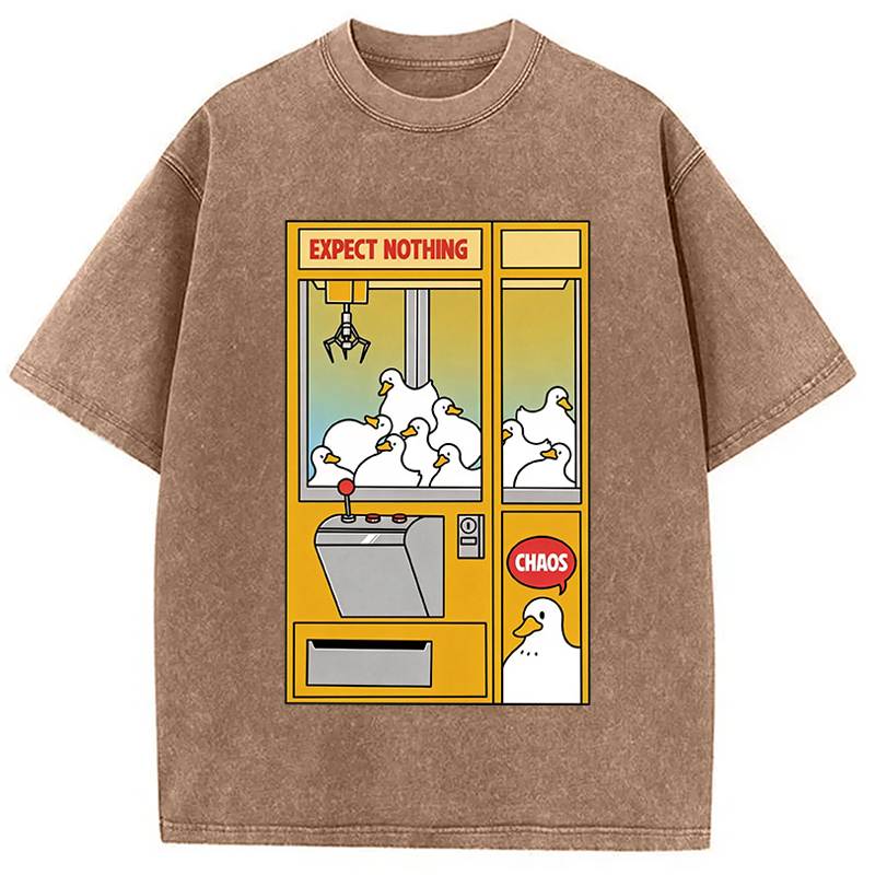 Modecanvas Chaos Machine Funny DTG Printing Washed T-Shirt