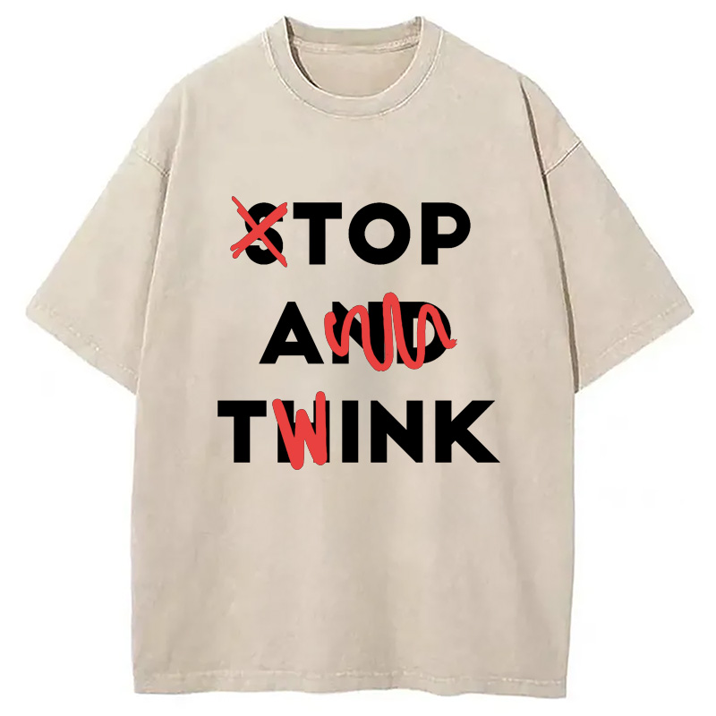 Modecanvas Stop And Twink Washed T-Shirt