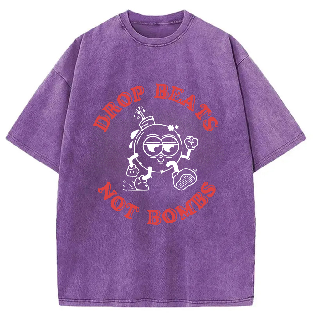 Modecanvas Drop Beats Not Bombs Washed T-Shirt