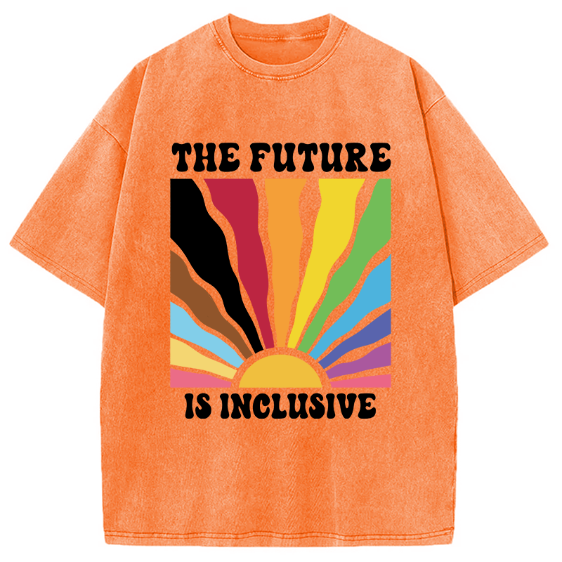 Modecanvas Pride Future Is Inclusive DTG Printing Washed T-Shirt