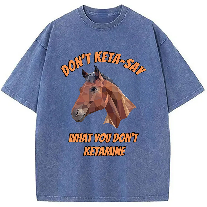 Modecanvas Funny Horse Special K DTG Printing Washed T-Shirt