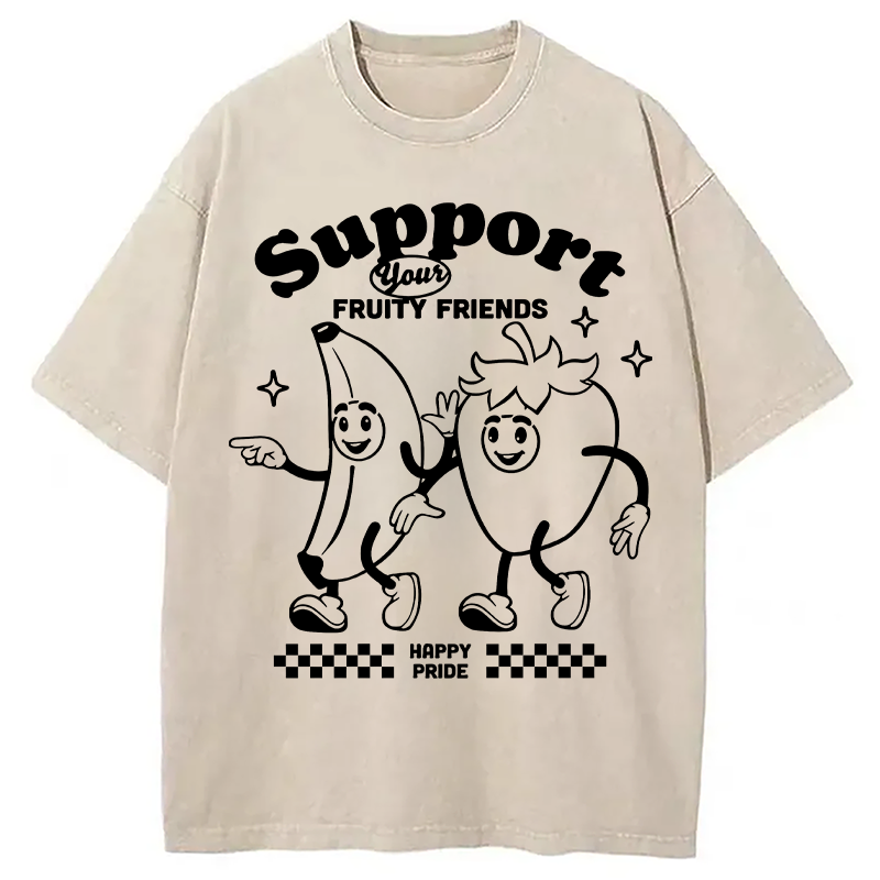 Modecanvas Support Your Fruity Friends DTG Printing Washed T-Shirt