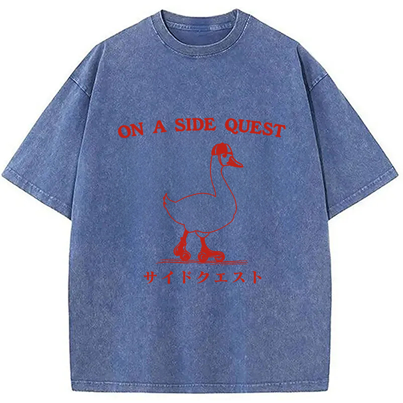 Modecanvas On a Side Quest Goose Washed T-Shirt