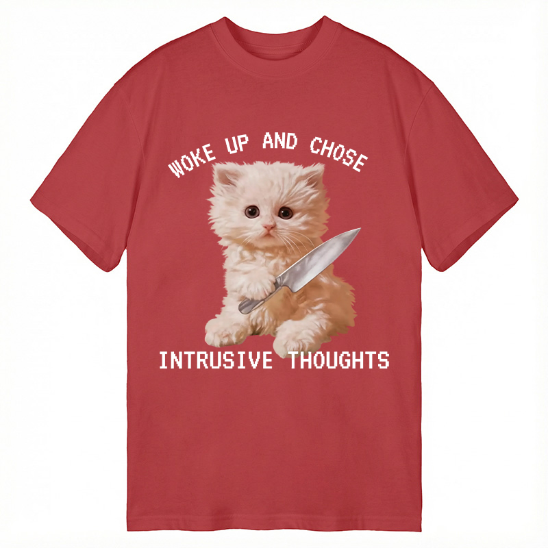 Modecanvas Cat Portrait DTG Printing Classic T-Shirt-modecanvas