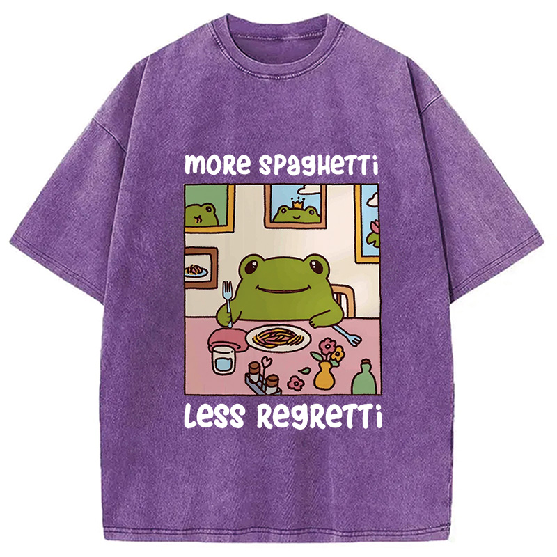 Modecanvas More Spaghetti Less Regretti Frog Washed T-Shirt