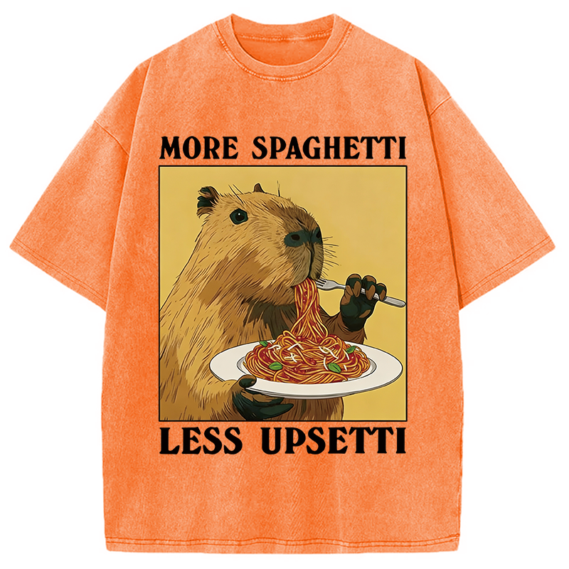Modecanvas Capybara Eating Washed T-Shirt-modecanvas