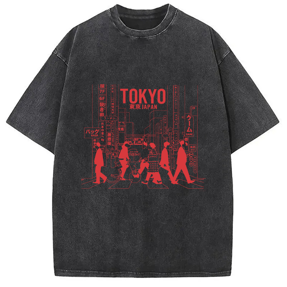Modecanvas Tokyo Japan Street Vintage Washed T-Shirt