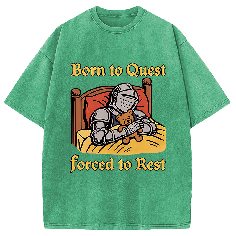 Modecanvas Born to Quest Forced to Rest DTG Printing Washed T-Shirt