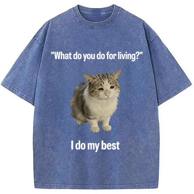 Modecanvas I Do My Best DTG Printing Washed T-Shirt