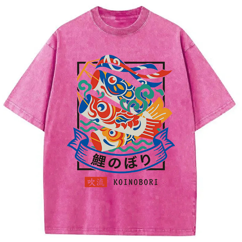 Modecanvas KOINOBORI DTG Printing Washed T-Shirt