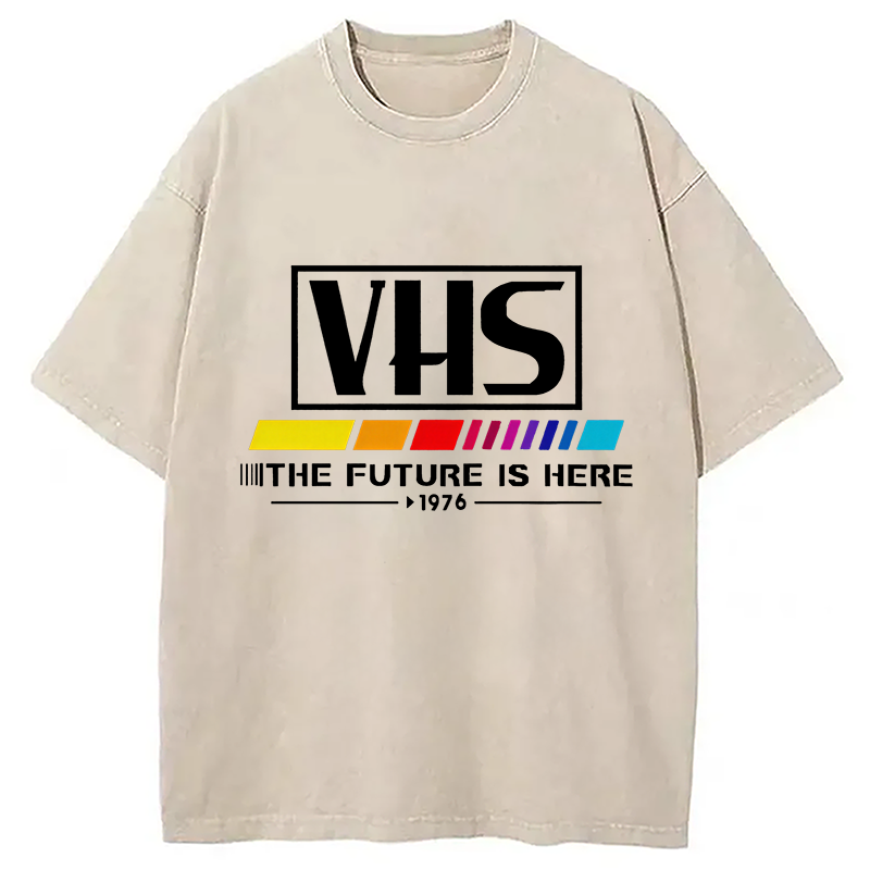 Modecanvas VHS 1976 Vintage Washed T-Shirt-modecanvas