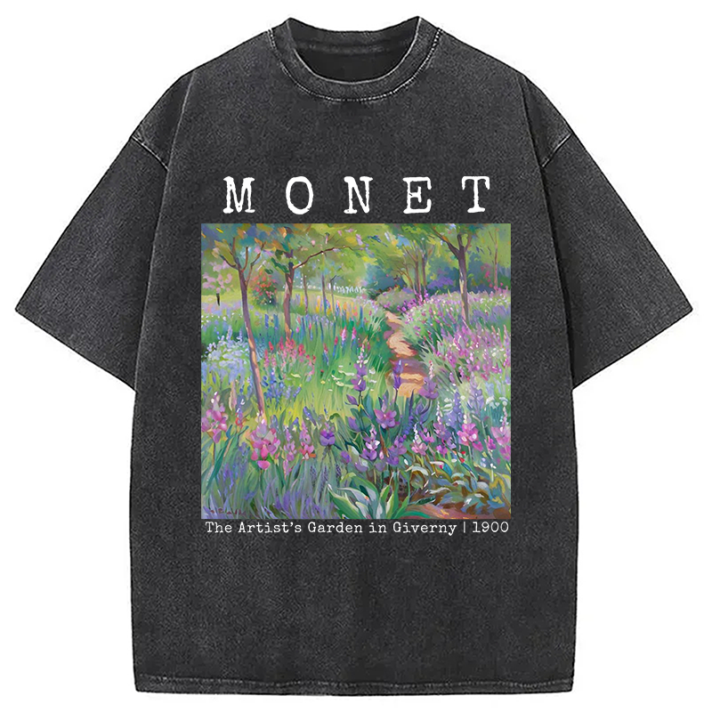 Modecanvas Vintage Floral Landscape Washed T-Shirt