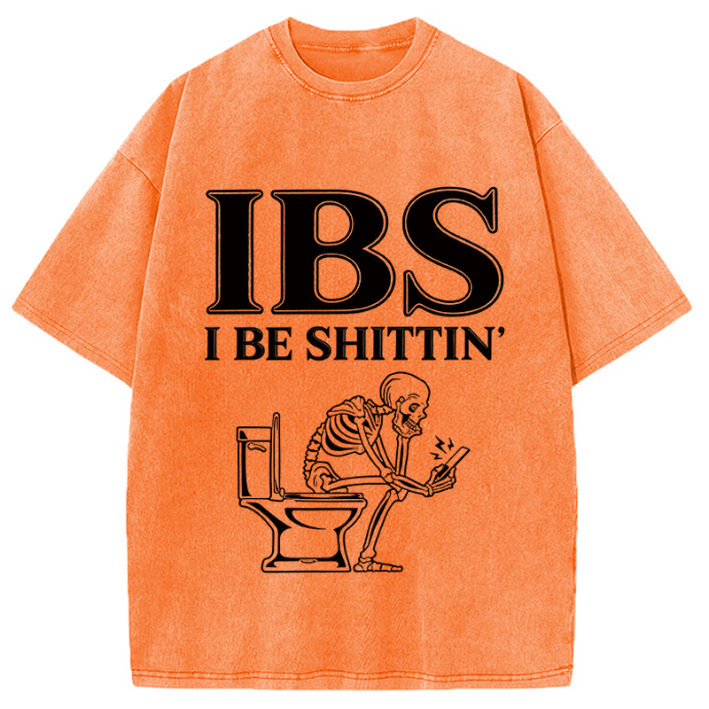 Modecanvas IBS Skeleton Meme DTG Printing Washed T-Shirt