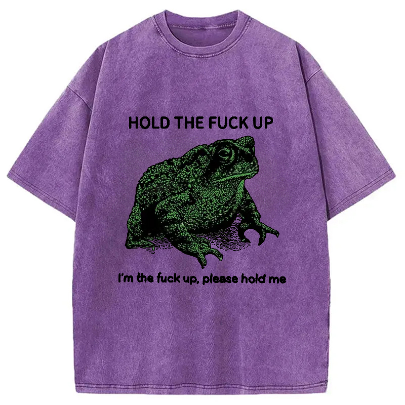 Modecanvas Funny Frog Meme Washed T-Shirt