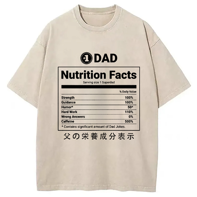 Modecanvas Father Nutrition Facts Washed T-Shirt