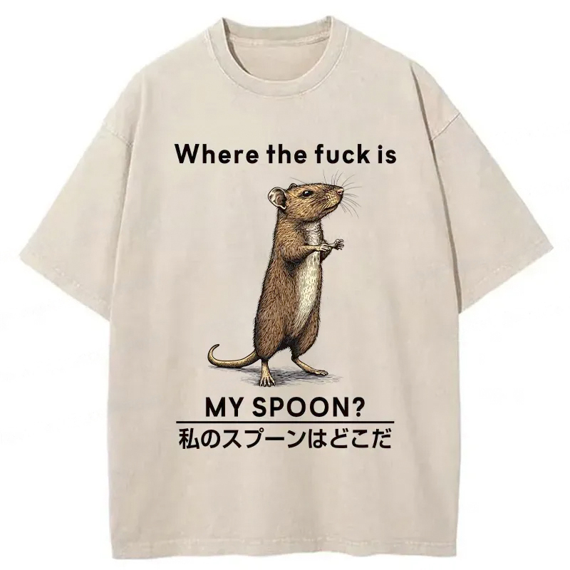 Modecanvas Where's My Spoon Washed T-Shirt