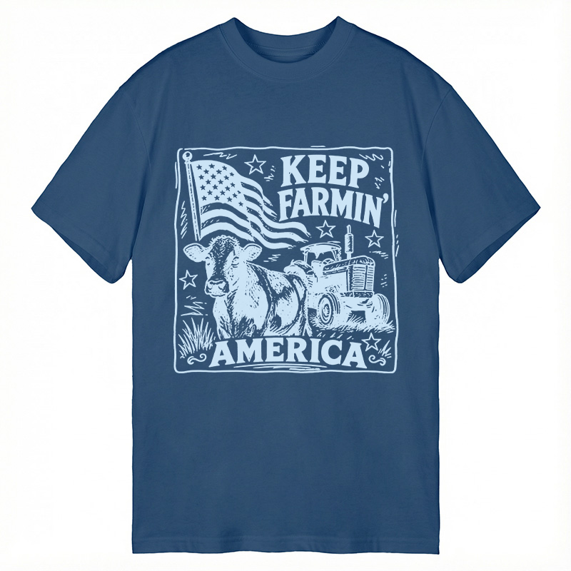 Modecanvas Keep Farmin DTG Printing Classic T-Shirt-modecanvas