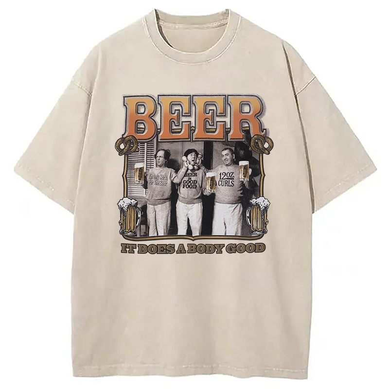 Modecanvas White and Cream Washed T-Shirt