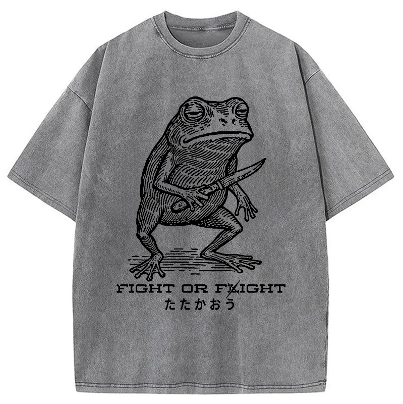 Modecanvas Fighting Frog Washed T-Shirt