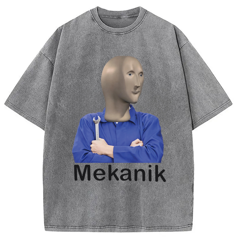 Modecanvas MEKANIK at Your Service DTG Printing Washed T-Shirt