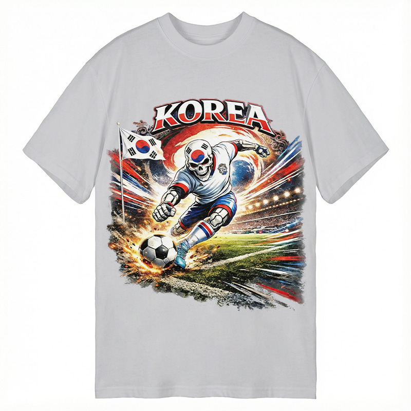 Modecanvas Korea Soccer Vintage DTG Printing Classic T-Shirt-modecanvas