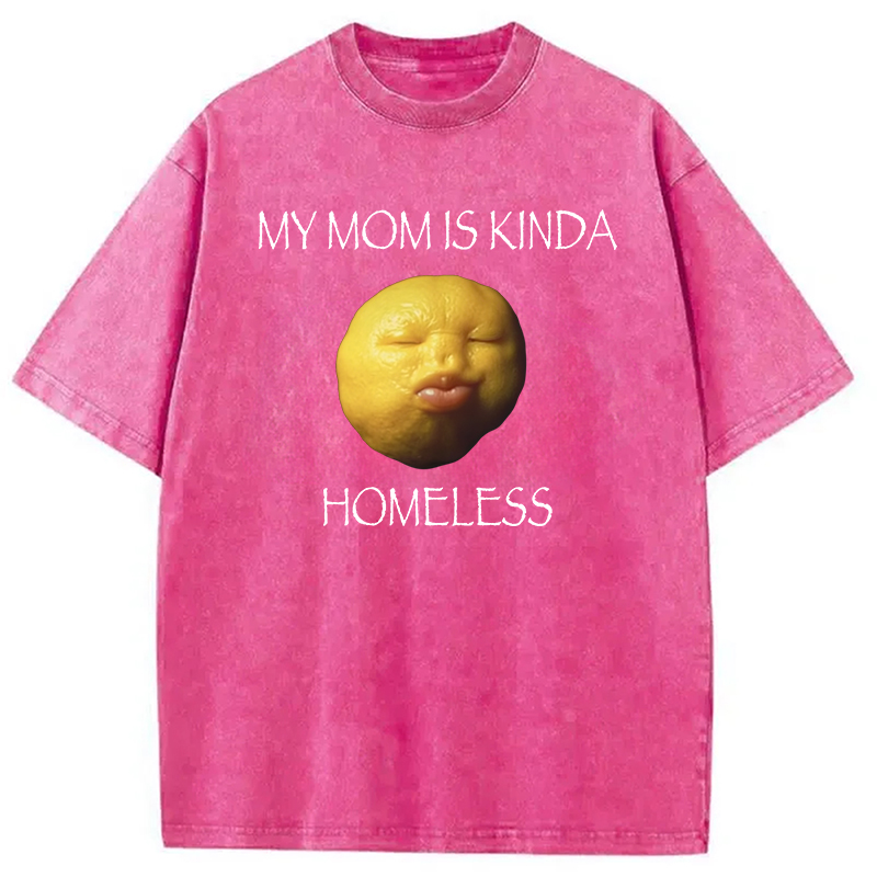 Modecanvas MY MOM IS KINDA HOMELESS Washed T-Shirt