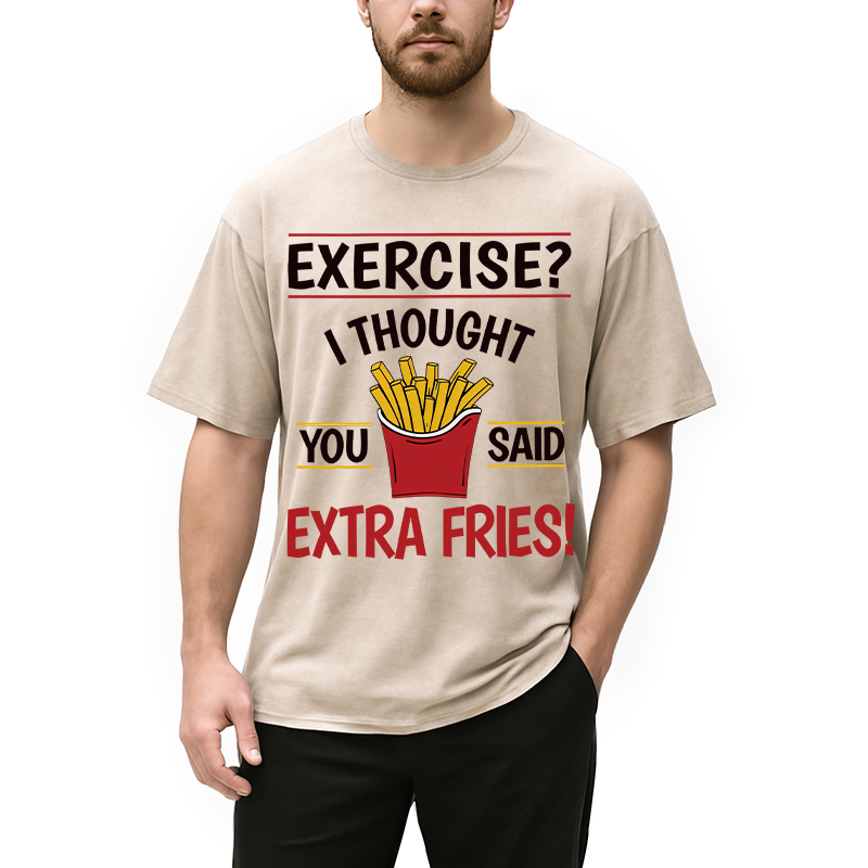 Modecanvas Funny Exercise Meme Washed T-Shirt