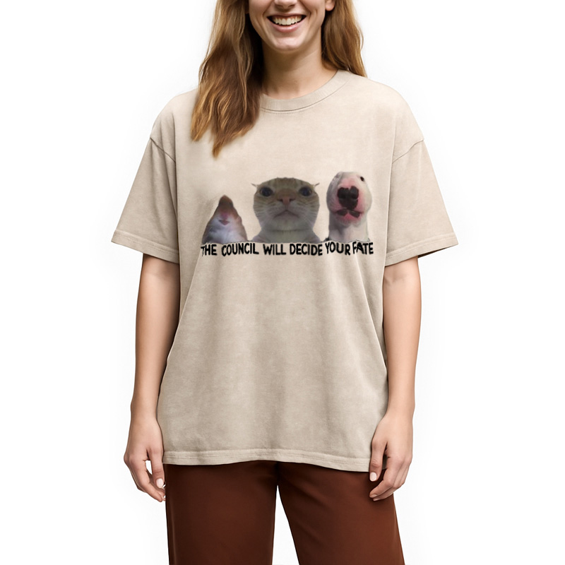 Modecanvas The Council Will Become Your Fate Meme Washed T-Shirt