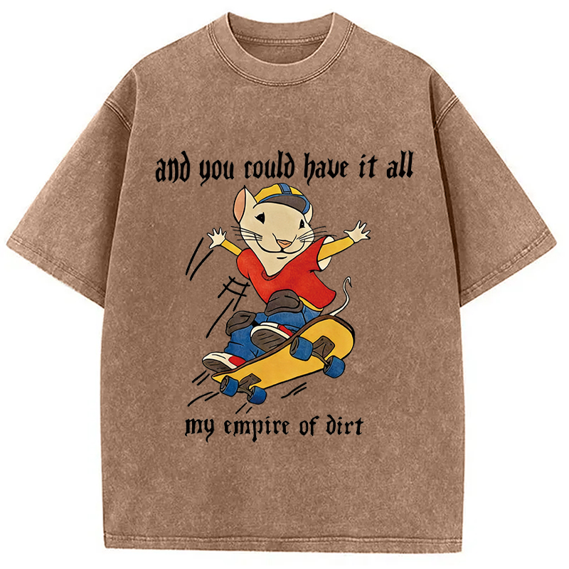 Modecanvas You Could Have It All Rat DTG Printing Washed T-Shirt
