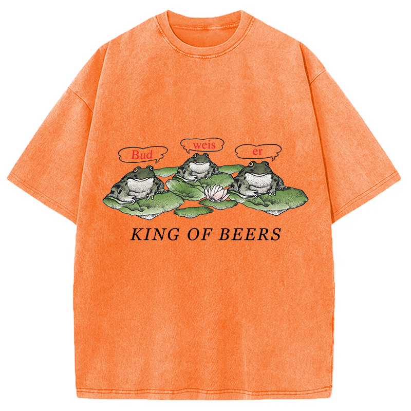 Modecanvas King Of Beers DTG Printing Washed T-Shirt