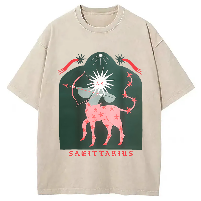 Modecanvas Sagittarius Riso Washed T-Shirt