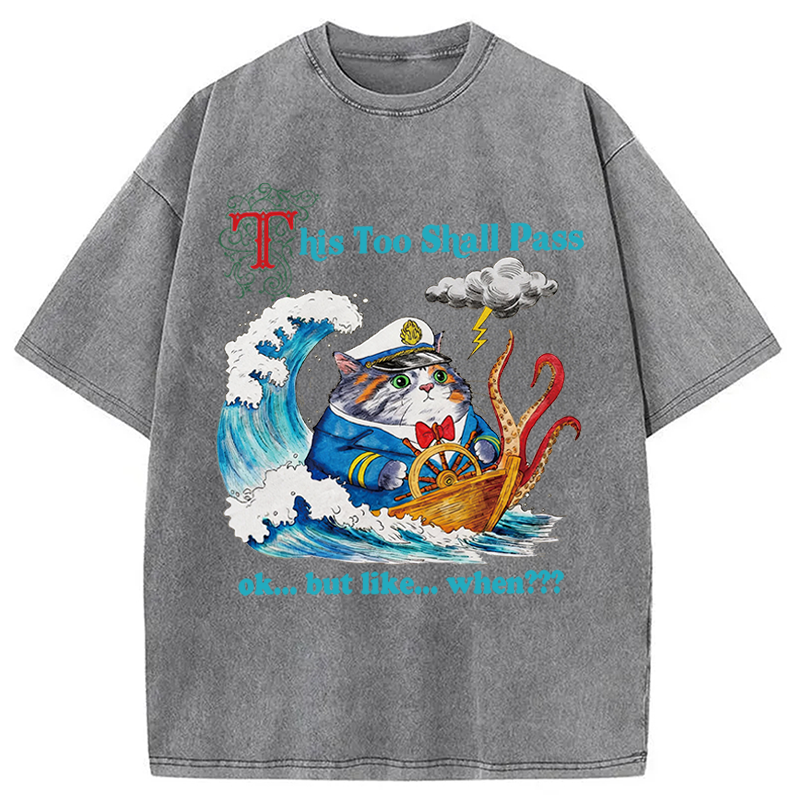 Modecanvas T His Too Shall Pass DTG Printing Washed T-Shirt