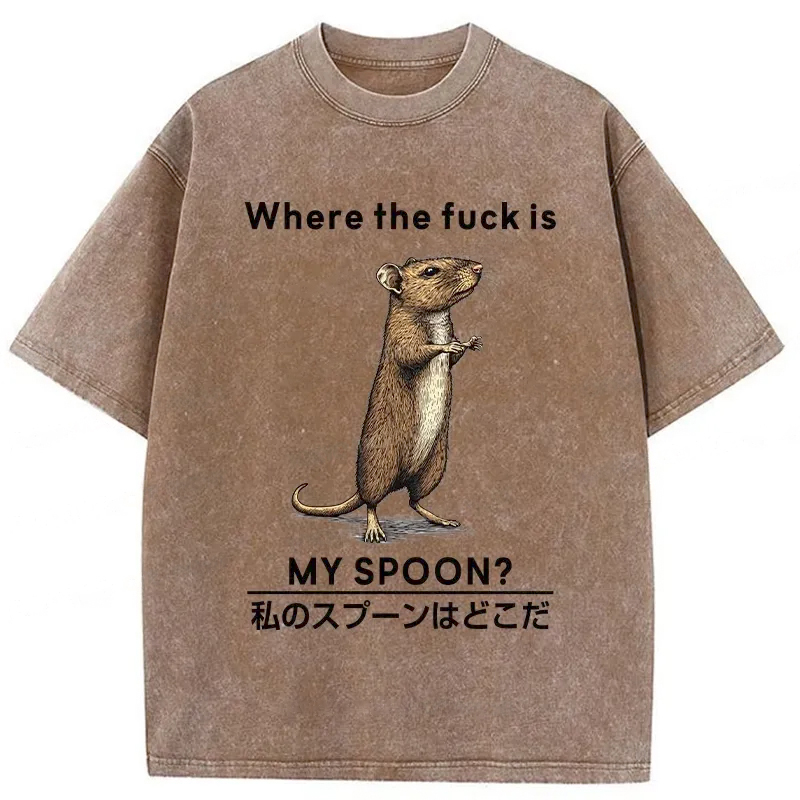 Modecanvas Where's My Spoon Washed T-Shirt