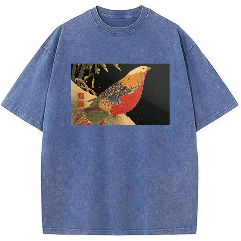 Modecanvas Golden Pheasant in the Snow Washed T-Shirt