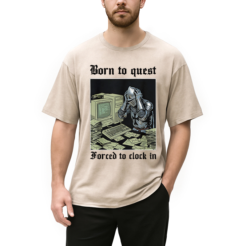 Modecanvas Born to Quest Forced to Clock Washed T-Shirt