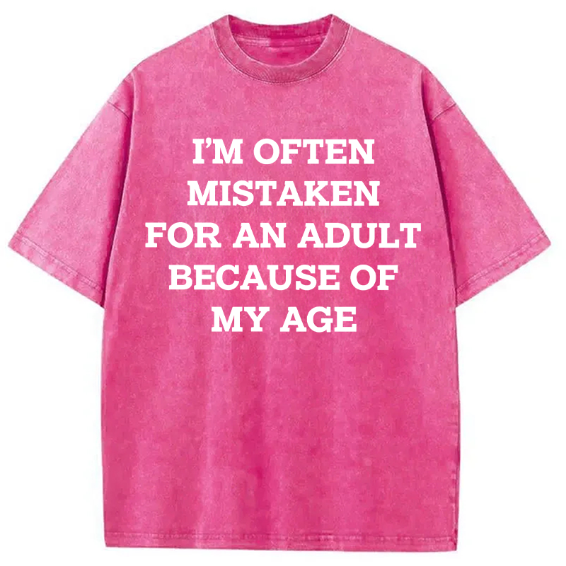 Modecanvas Mistaken For An Adult DTG Printing Washed T-Shirt