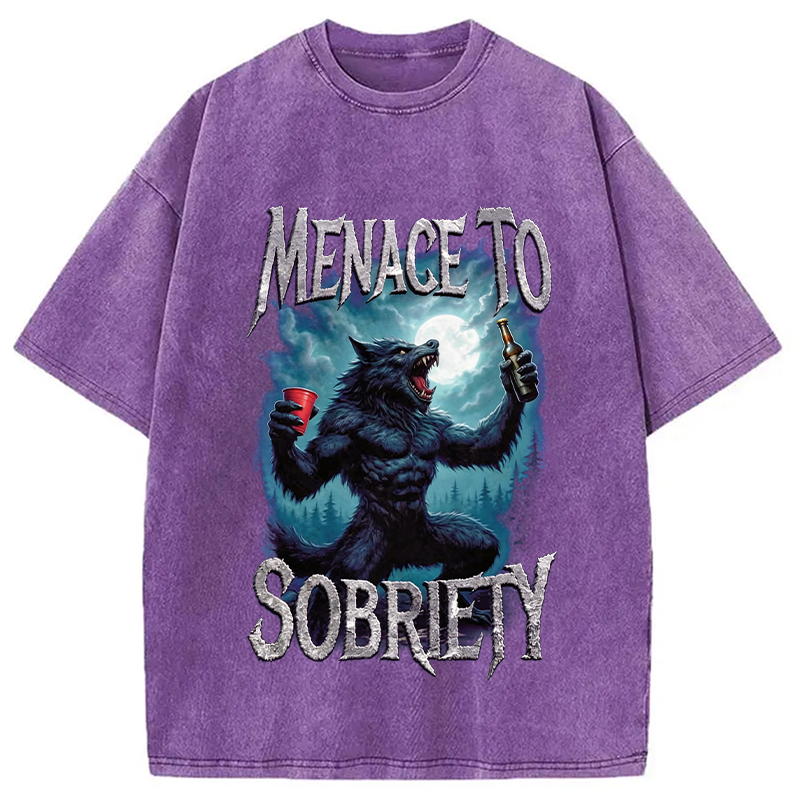 Modecanvas Menace To Sobriety Washed T-Shirt-modecanvas
