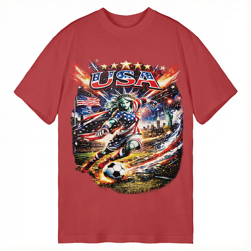 Modecanvas USA Football Skull DTG Printing Classic T-Shirt-modecanvas