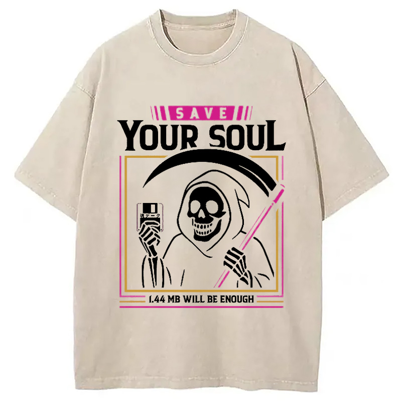 Modecanvas Store Your Soul Washed T-Shirt
