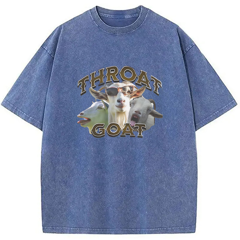 Modecanvas Throat Goats Meme Washed T-Shirt