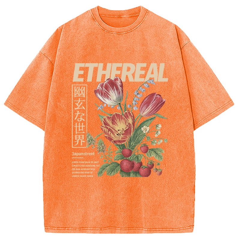 Modecanvas Japanese Flower Washed T-Shirt