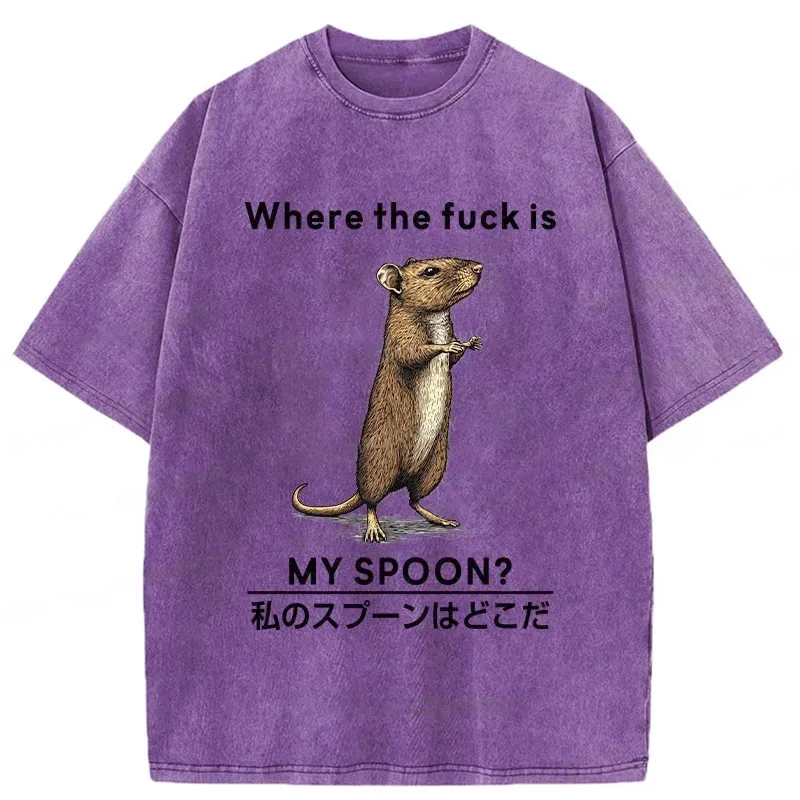 Modecanvas Where's My Spoon Washed T-Shirt